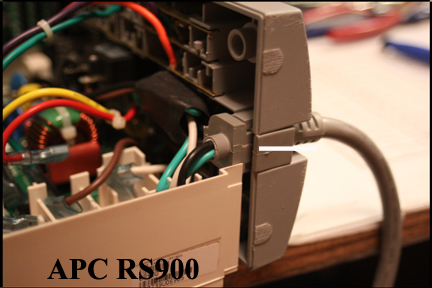 APC RS900 - Shows rear panel with top half of enclosure removed