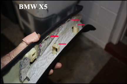 BMW X5 - Shows Inside of Pillar Covers.