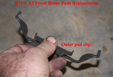 BMW X5 front brake pads replacement.
