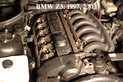 BMW Z3 - Shows Dust Cover Removed from Valve Cover.