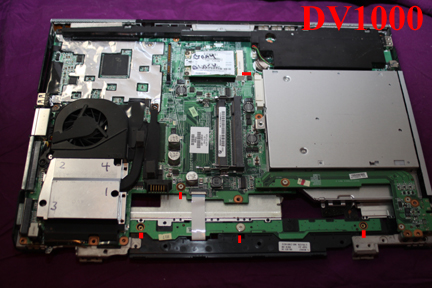 HP DV1000 - Removing the bottom case.