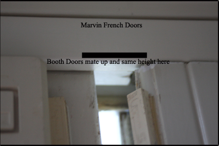 Marvin wood French doors - Shows how doors must be level at top to properly mate and lock