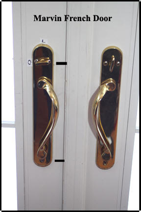 Marvin Wood French Doors - Shows Inside Handles