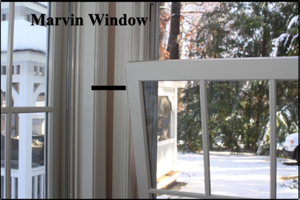 Marvin wood windows - pulling window past vinyl track for cleaning or removal