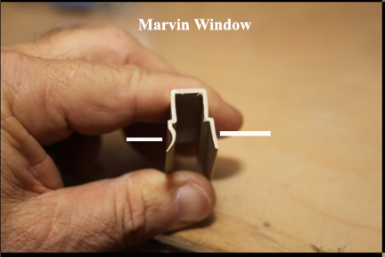 Marvin Wood Double Hung Windows - Shows shape of window bumper guard