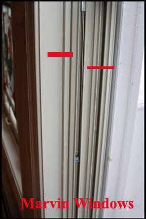 Marvin Wood Double Hung Windows - Shows Paint-free vinyl track