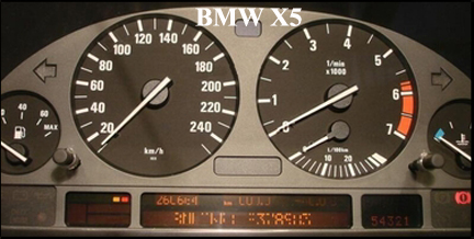 BMW X5 high display instrument cluster