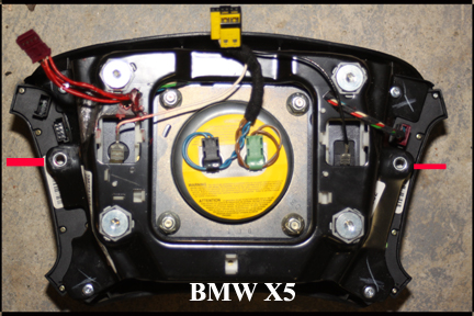 BMW X5 - Back of Steering Wheel Airbag.