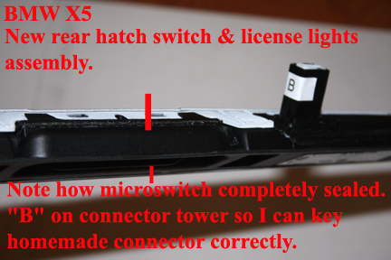 BMW X5 - Replacing the Rear Upper Hatch Switch - Details of new, current, switch design.
