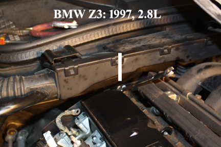 BMW Z3: Shows Need for Wrench Under Wiring Box.