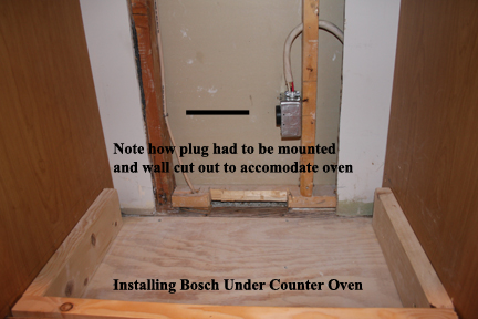 Under-the-counter oven install