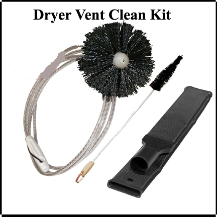 Clothes dryer vent pipe cleaning - Shows available vent pipe cleaning kit