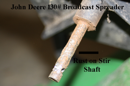 Rusted Stir Shaft in John Deere Spreader