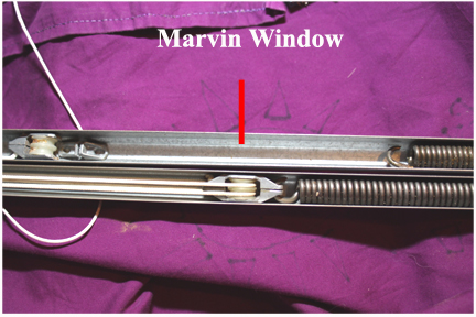 Marvin Wood Double Hung Windows - Shows Broken Sash Tube
