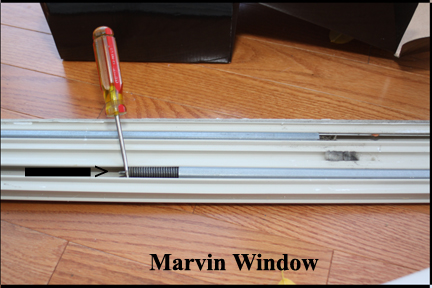 Marvin Wood Double Hung Windows - Shows Removing Sash Tube from Vinyl Track