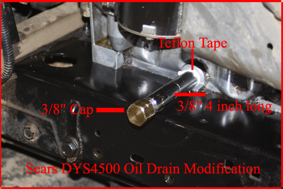 Sears DYS4500 - Oil Drain Plug Modification