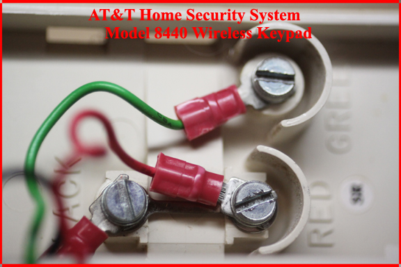 AT&T Home Security System - Wireless Keypad back plate terminals