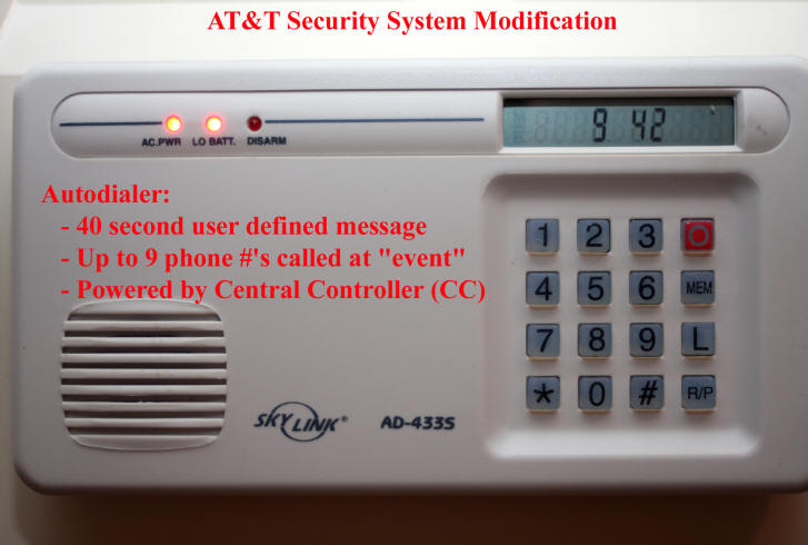 Autodialer used to Modify AT&T Security System