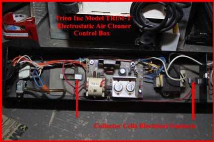 Trion TRIM-T Electrostatic Air Cleaner -Shows Inside of Control Box